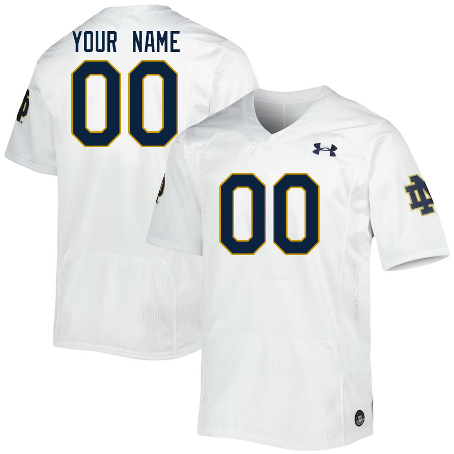 Custom Notre Dame Fighting Irish Name And Number College Football Jerseys Stitched-White - Click Image to Close